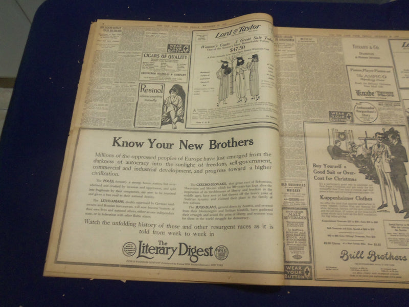 1918 DECEMBER 20 NEW YORK TIMES - WILSON CONFERS WITH KING OF ITALY - NT 9181