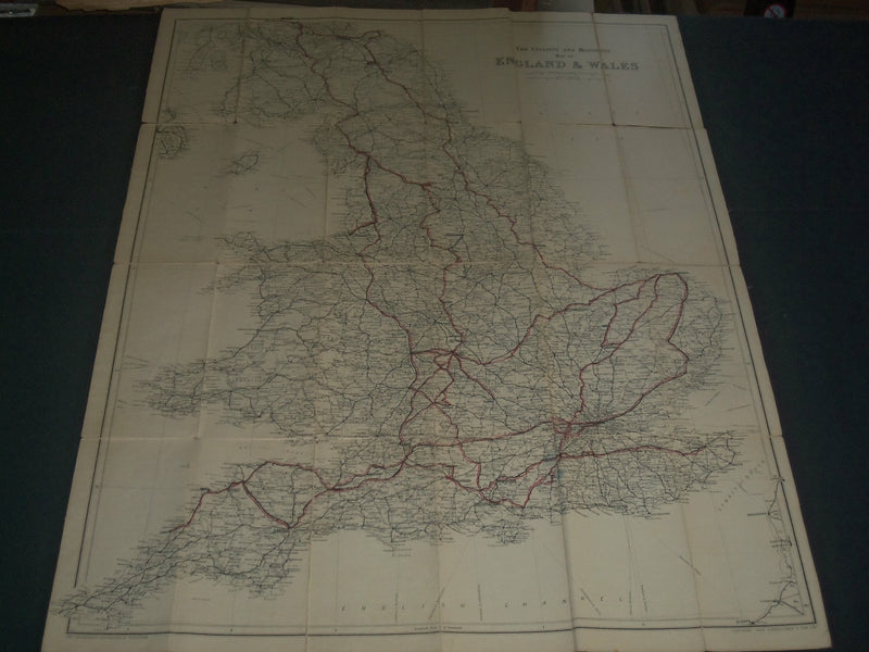 1900'S THE CYCLISTS & MOTORISTS MAP OF ENGLAND AND WALES - J 3936