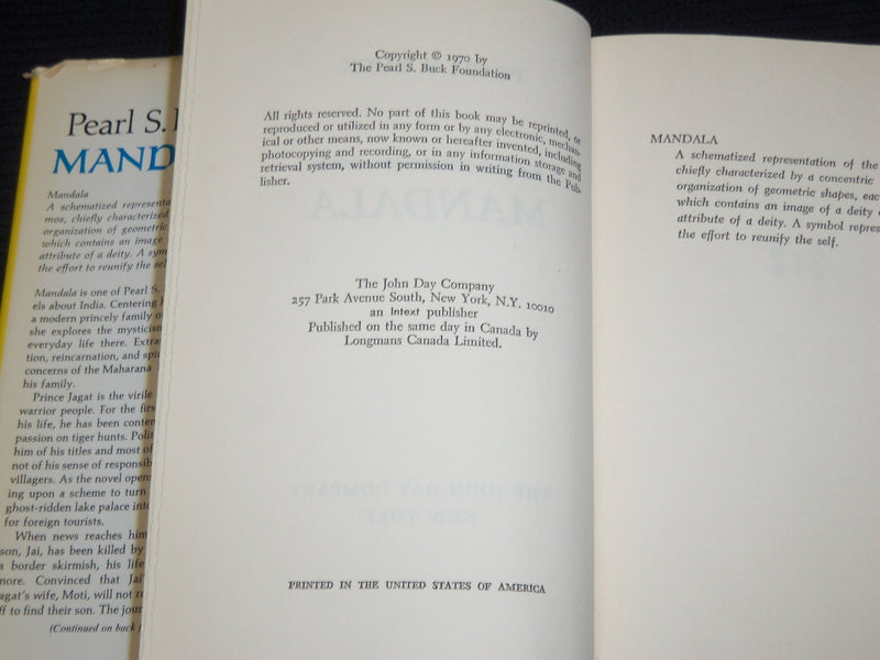 1957-1970 PEARL S. BUCK NOVELS LOT OF 2 - LETTER FROM PEKING- MANDALA - KD 3905G