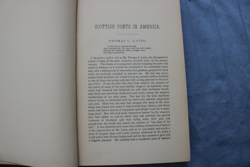 1889 SCOTTISH POETS IN AMERICA HARDCOVER BOOK BY JOHN ROSS - KD 9497