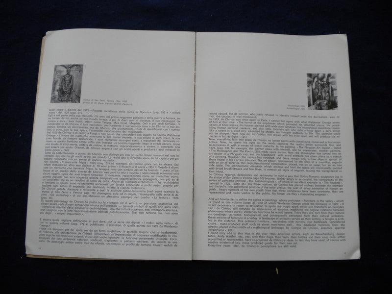 1977 GIORGIO DE CHIRICO SOFTCOVER BOOK BY CLAUDIO BRUNI SAKRAISCHIK - KD 8004