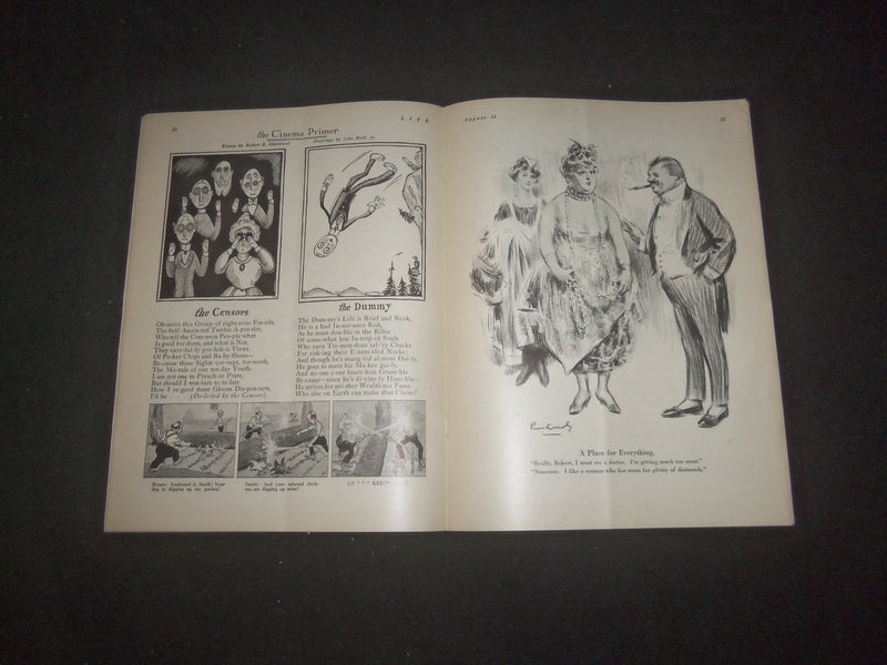 1921 AUGUST 11 LIFE MAGAZINE - THE DAY AFTER THE CIRCUS - L 772A