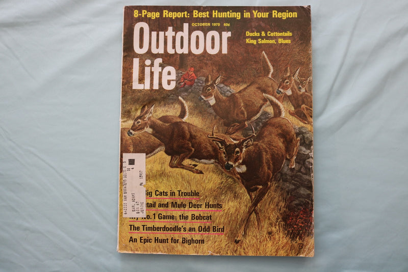 1970 OCTOBER OUTDOOR LIFE MAGAZINE - ILLUSTRATED DEER COVER - E 26677