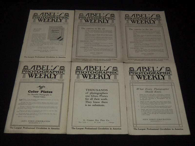 1917-1929 ABEL'S PHOTOGRAPHIC WEEKLY MAGAZINE LOT OF 24 ISSUES - O 3074H
