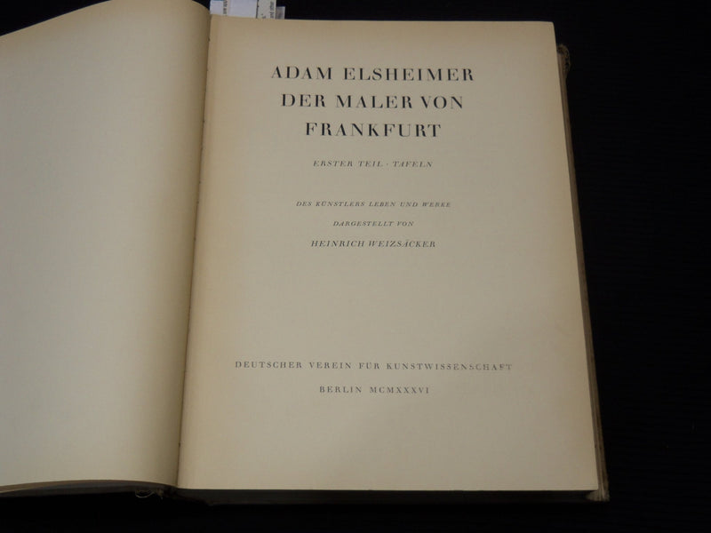 1936-1952 DER MALER VON FRANKFURT GERMAN VOLUME SET OF 3 -ADAM ELSHEIMER - Z 189