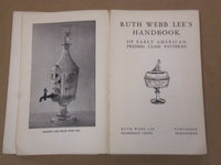 1936 RUTH WEBB LEE'S HANDBOOK OF EARLY AMERICAN PRESSED GLASS PATTERNS- KD 2018M