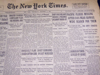1934 DEC 5 NEW YORK TIMES PACIFIC FLIERS MISSING AFTER SOS NEAR HAWAII - NT 1628