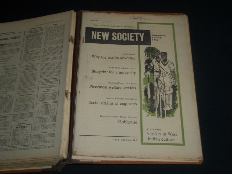 1962-1963 NEW SOCIETY SOCIAL SCIENCE WEEKLY MAGAZINE VOLUME 1- 39 ISSUES - R 157