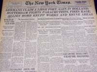 1940 MAY 12 NEW YORK TIMES - ALLIES BOMB KRUPP WORKS - NT 2575