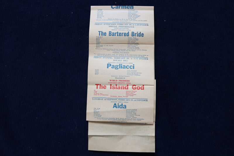 1941-1942 METROPOLITAN OPERA HOUSE BROADSIDES - LOT OF 3 - K 1532