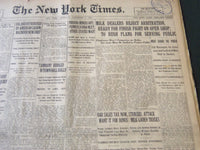 1921 NOVEMBER 3 NEW YORK TIMES - MILK DEALERS REJECT ARBITRATION - NT 6148