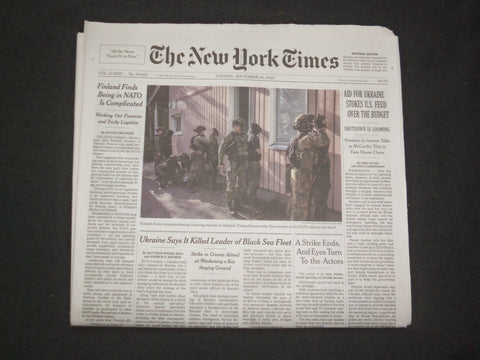 2023 SEPTEMBER 26 NEW YORK TIMES - AID FOR UKRAINE STOKES U.S. FEUD OVER BUDGET
