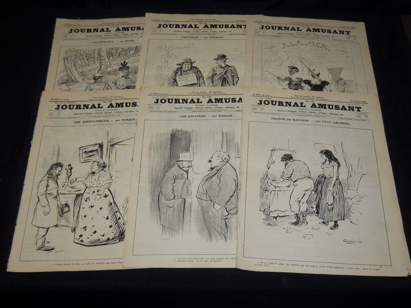 1896 JOURNAL AMUSANT ILLUSTRE FRENCH MAGAZINE LOT OF 26 - FASHION ILLUS- O 3197E