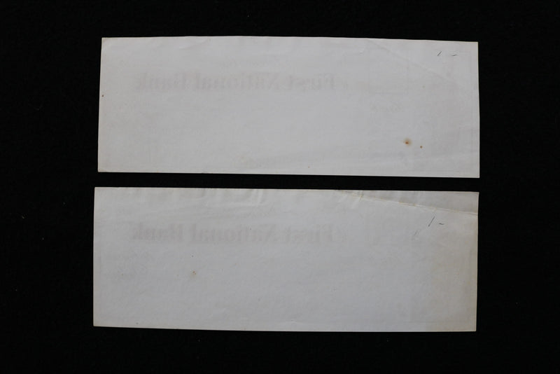 1860'S FIRST NATIONAL BANK BLANK CHECKS - LOT OF 2 - SALEM, MA - K 2769