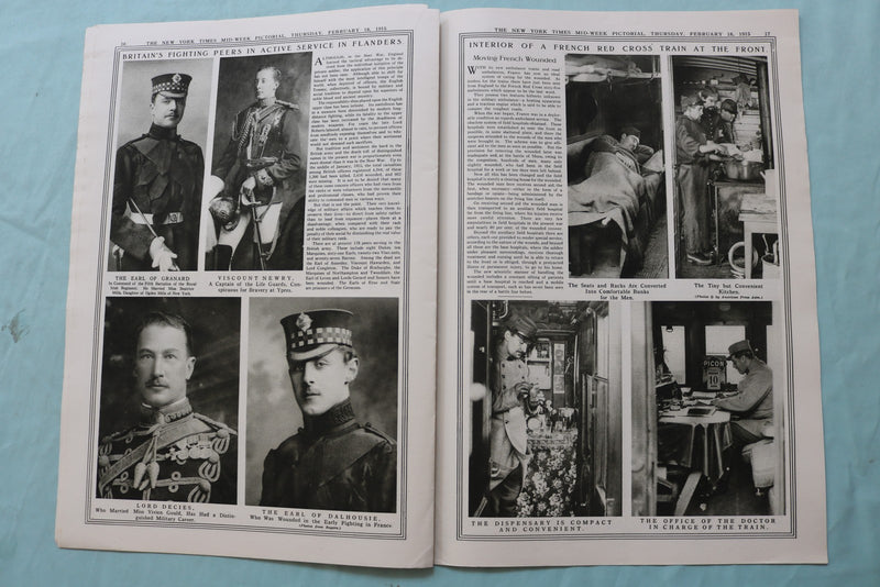 1915 FEB 18 NEW YORK TIMES MID-WEEK PICTORIAL - BLACK WATCH REGIMENT - NP 9128