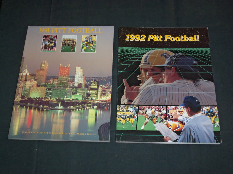 1991-1992 UNIVERSITY OF PITTSBURGH FOOTBALL MEDIA GUIDE - LOT OF 2 - O 3100