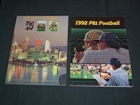 1991-1992 UNIVERSITY OF PITTSBURGH FOOTBALL MEDIA GUIDE - LOT OF 2 - O 3100