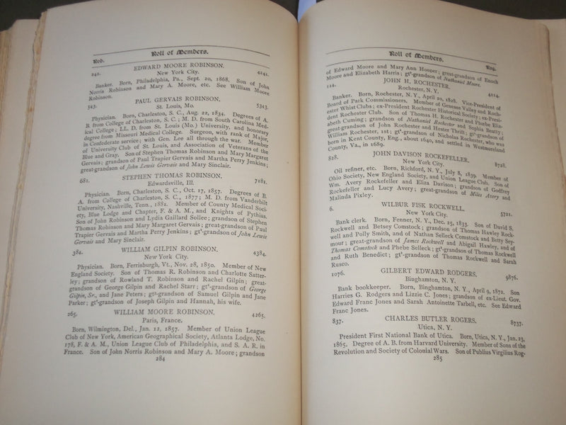 1899 EMPIRE STATE SOCIETY S. A. R. REGISTER - MEMBERES & ANCESTOR - KD 4596