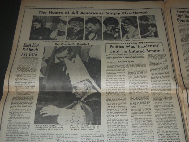 1963 NOV 25 NEW YORK JOURNAL AMERICAN - THE NATION STOOD STILL - JFK - NP 2397