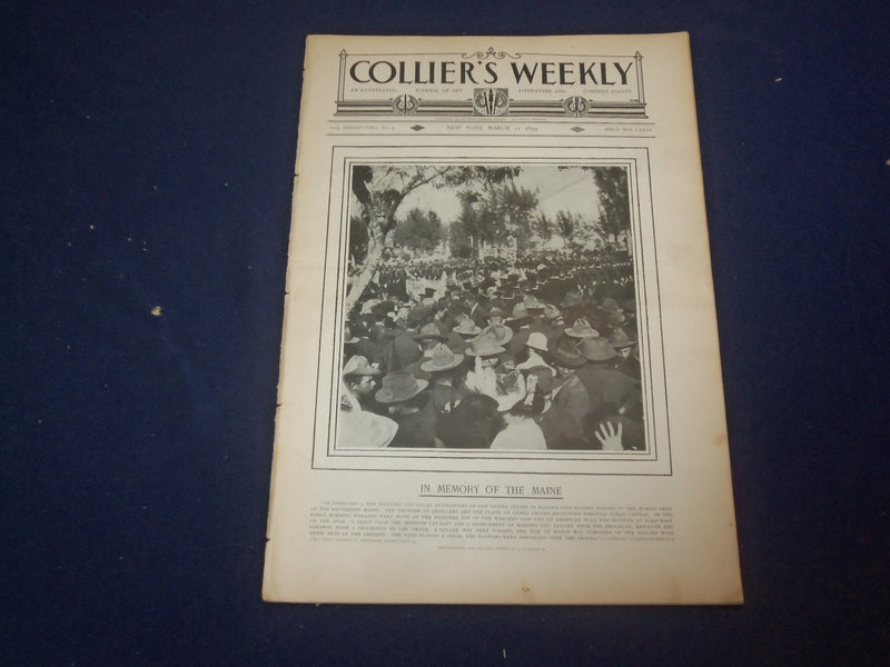 1899 MARCH 11 COLLIER'S MAGAZINE - IN MEMORY OF THE MAINE - ST 6660