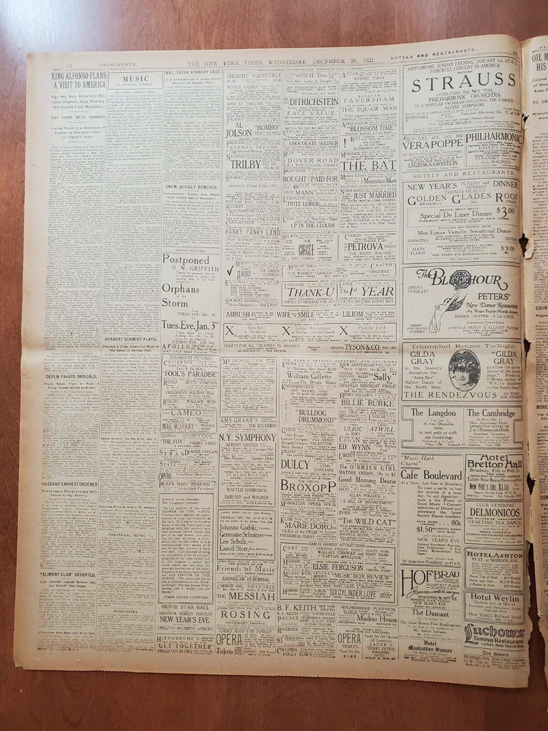 1921 DEC 28 NEW YORK TIMES - FRENCH REJECT HUGHES SUBMARINE OFFER - NT 8046