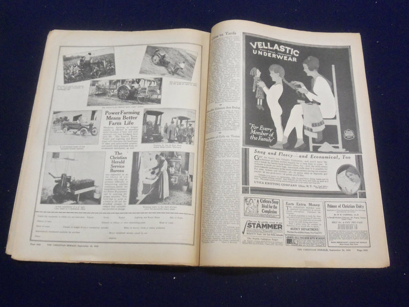 1919 SEPTEMBER 20 CHRISTIAN HERALD MAGAZINE - NICE ILLUSTRATED COVER - ST 6592