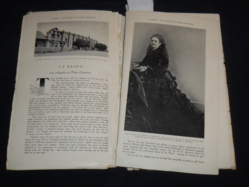 1929 LA REINA - LOS ANGELES IN THREE CENTURIES BOOK - 40TH ANNIVERSARY - J 8710