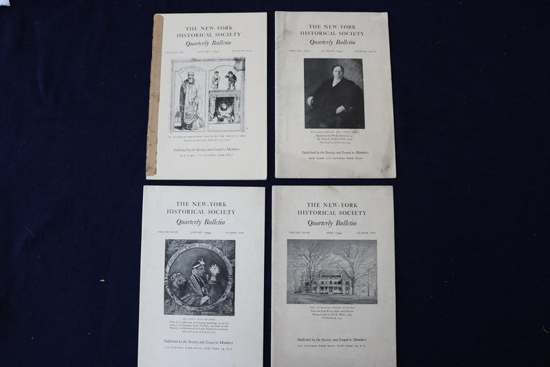 1941-1944 N.Y. HISTORICAL SOCIETY QUARTLY BULLETIN-SOFTCOVER - LOT OF 4 - K 1366