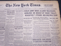 1933 AUGUST 12 NEW YORK TIMES - CUBAN ARMY RISES AGAINST MACHADO - NT 5250