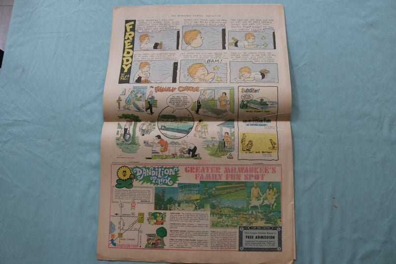 1963-1969 MILWAUKEE JOURNAL SUNDAY COLOR COMIC SECTIONS - LOT OF 3 - NP 9177