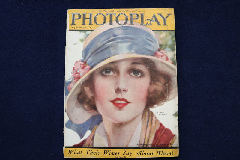 1923 SEPTEMBER PHOTOPLAY MAGAZINE - ELEANOR BOARDMAN COVER - E 17771