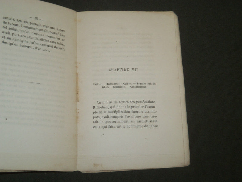 1861 HISTOIRE DU TABAC SES PERSECUTIONS BOOK BY C. BARBIER - 2ND EDITION- J 4762