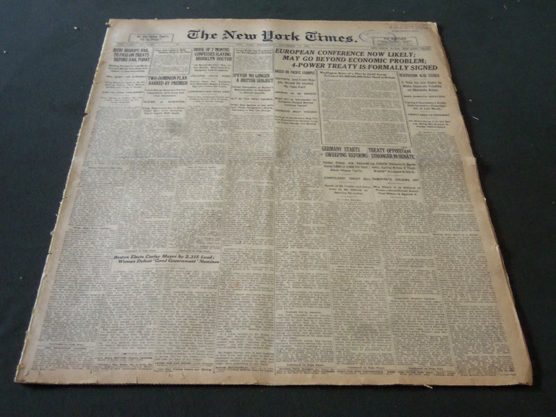1921 DECEMBER 14 NEW YORK TIMES - EUROPEAN CONFERENCE NOW LIKELY - NT 6139