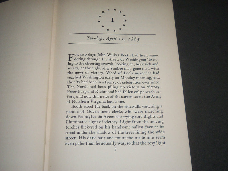 1939 THE MAN WHO KILLED LINCOLN BOOK BY PHILIP VAN DOREN STERN - KD 4439