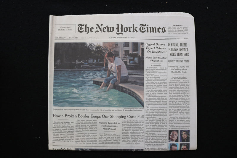 2024 NOVEMBER 17 NEW YORK TIMES-IN HIRING, TRUMP FOLLOWS INSTINCT MORE THAN EVER