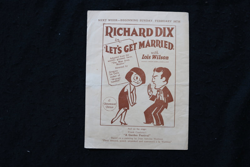 1926 GREATER RIVOLI PROGRAM - SEA HORSES - K 1834