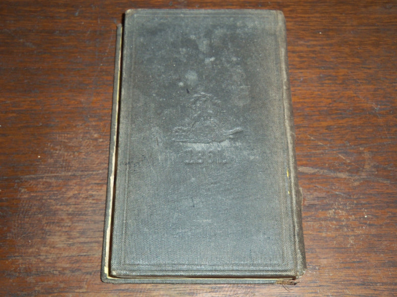 1861 THE BOSTON ALMANAC W/ FOLD OUT MAP - 3 3/8