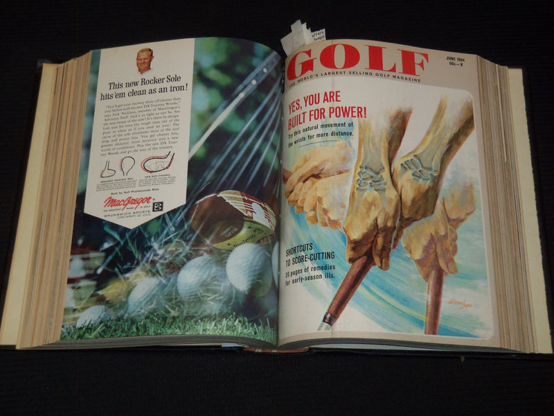 1964 JANUARY-DECEMBER GOLF MAGAZINE BOUND VOLUME - GREAT COVERS - R 425