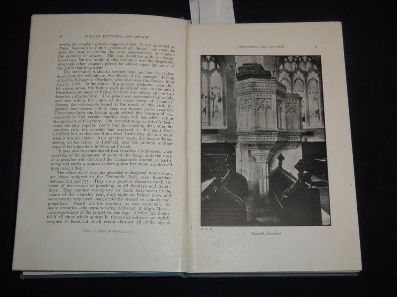 1915 PULPITS - LECTERNS AND ORGANS BOOK BY J. CHARLES COX - KD 5980B