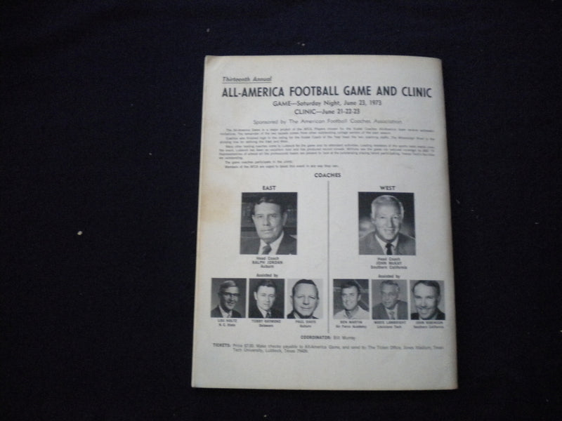 1973 AMERICAN FOOTBALL COACHES ASSOCATION MAGAZINE - 50TH ANNUAL MTG - SP 3625R