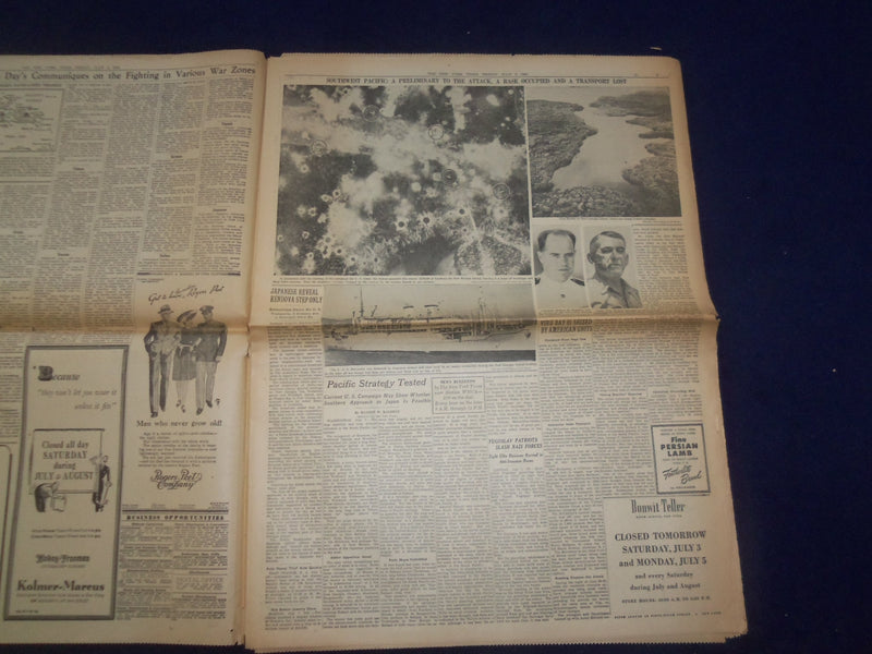 1943 JULY 2 NEW YORK TIMES - AMERICANS CAPTURE HARBOR ON NEW GEORGIA - NP 6541