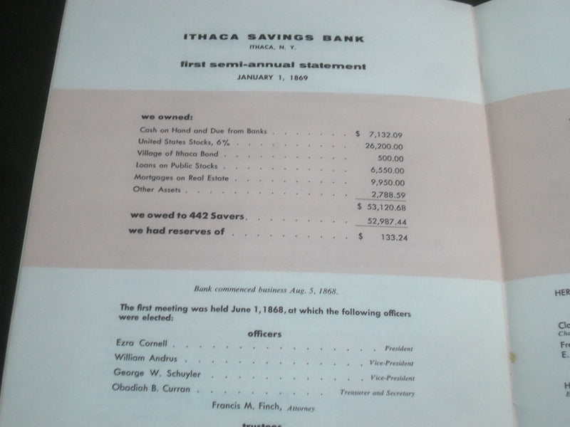 1954 ITHACA SAVIGS BANK BROCHURES LOT OF 2 - SOFTCOVER - J 2625
