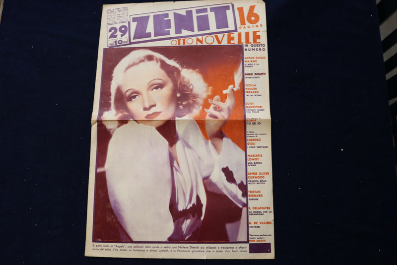 1937 JULY 10 ZENIT MAGAZINE - MARLENE DIETRICH COVER - ITALIAN - E 23813