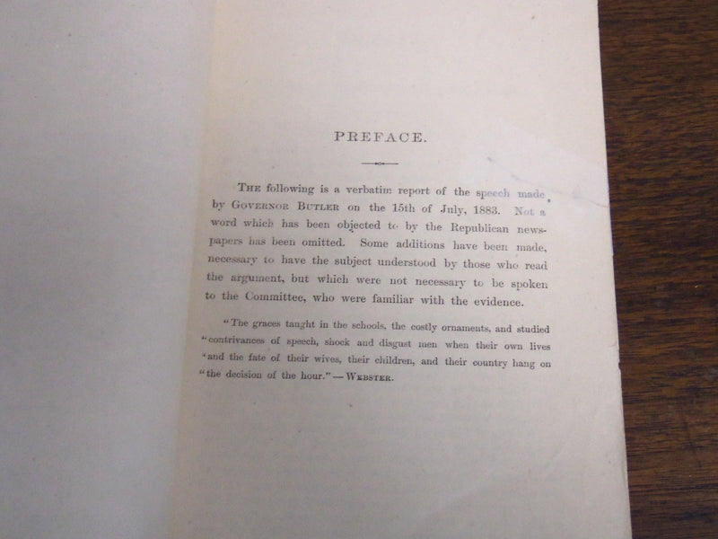1883 TEWKSBURY INVESTIGATION COMMITTEE BULLETIN BY GOV. BENJAMIN BUTLER - K 1166