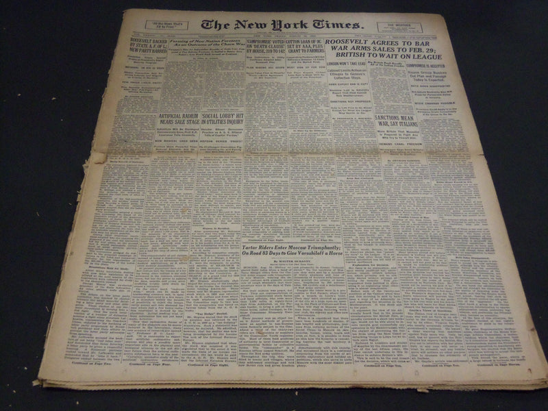 1935 AUGUST 23 NEW YORK TIMES - ARTIFICIAL RADIUM NEARS SALE STAGE - NT 4905
