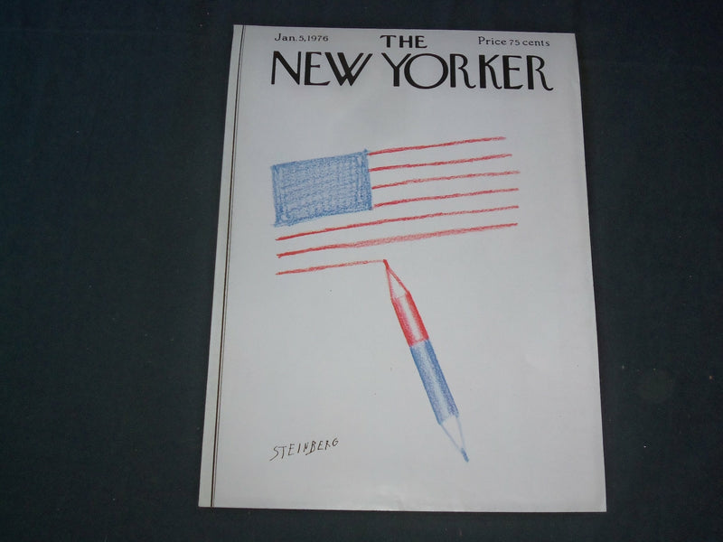 1976 JANUARY 5 NEW YORKER MAGAZINE FRONT COVER ONLY - GREAT ART FOR FRAMING