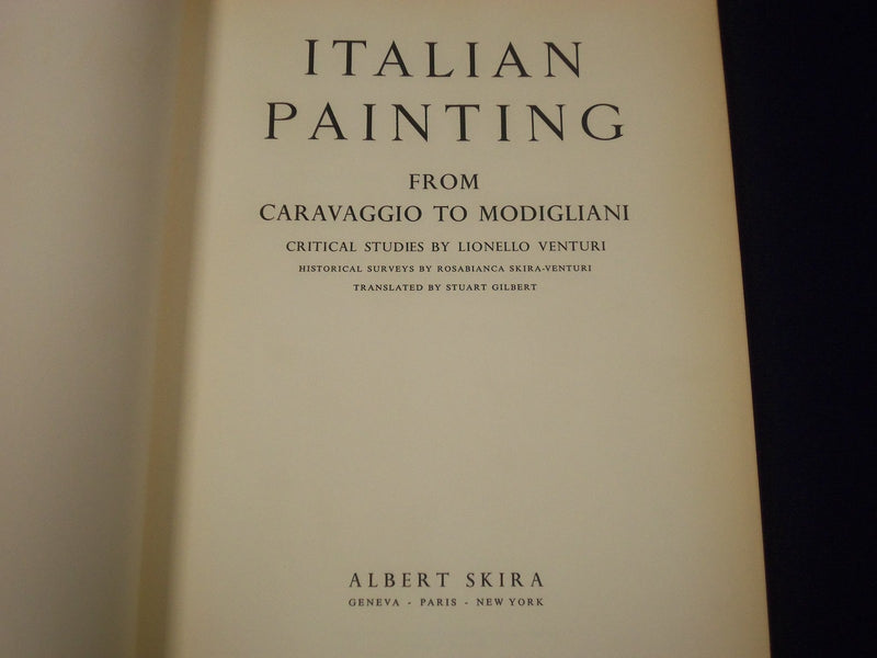 1952 ITALIAN PAINTING FROM CARAVAGGIO TO MODIGLIANI BOOK - NICE PRINTS - KD 2857