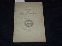 1898-1899 UNIVERSITY OF VERMONT STATE AGRICULTURAL COLLEGE CATALOGUE - K 3110