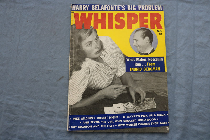 1957 OCTOBER WHISPER MAGAZINE - INGRID BERGMAN COVER - ST 1008Y