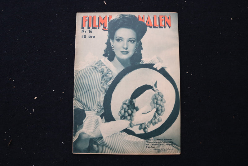 1944 APRIL 16 FILMJOURNALENS MAGAZINE - LINDA DARNELL COVER - E 24998